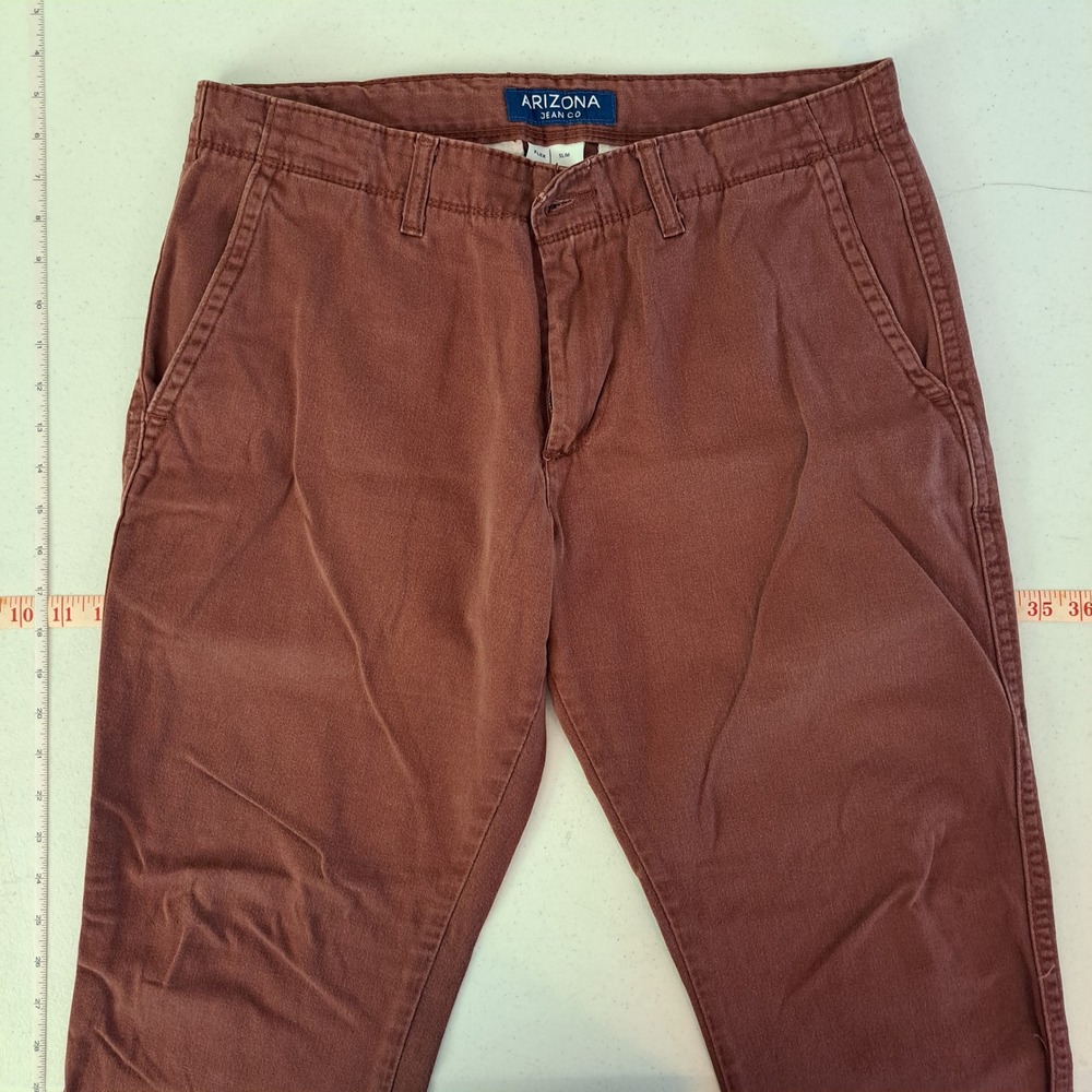 Arizona Jean Co‎ Chinos Mens 34x30 Rust Brown Excellent Slim Flex 1111-100-B4